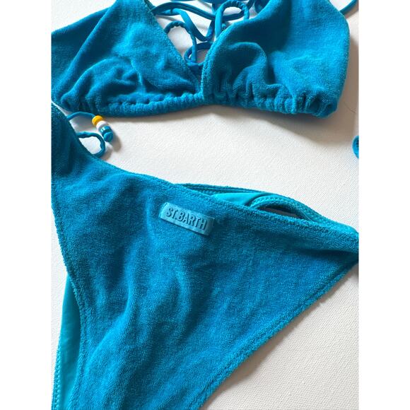 MC2 Saint Barth Blue Terry Cloth Triangle Bikini Set - Size M - Picture 7 of 9